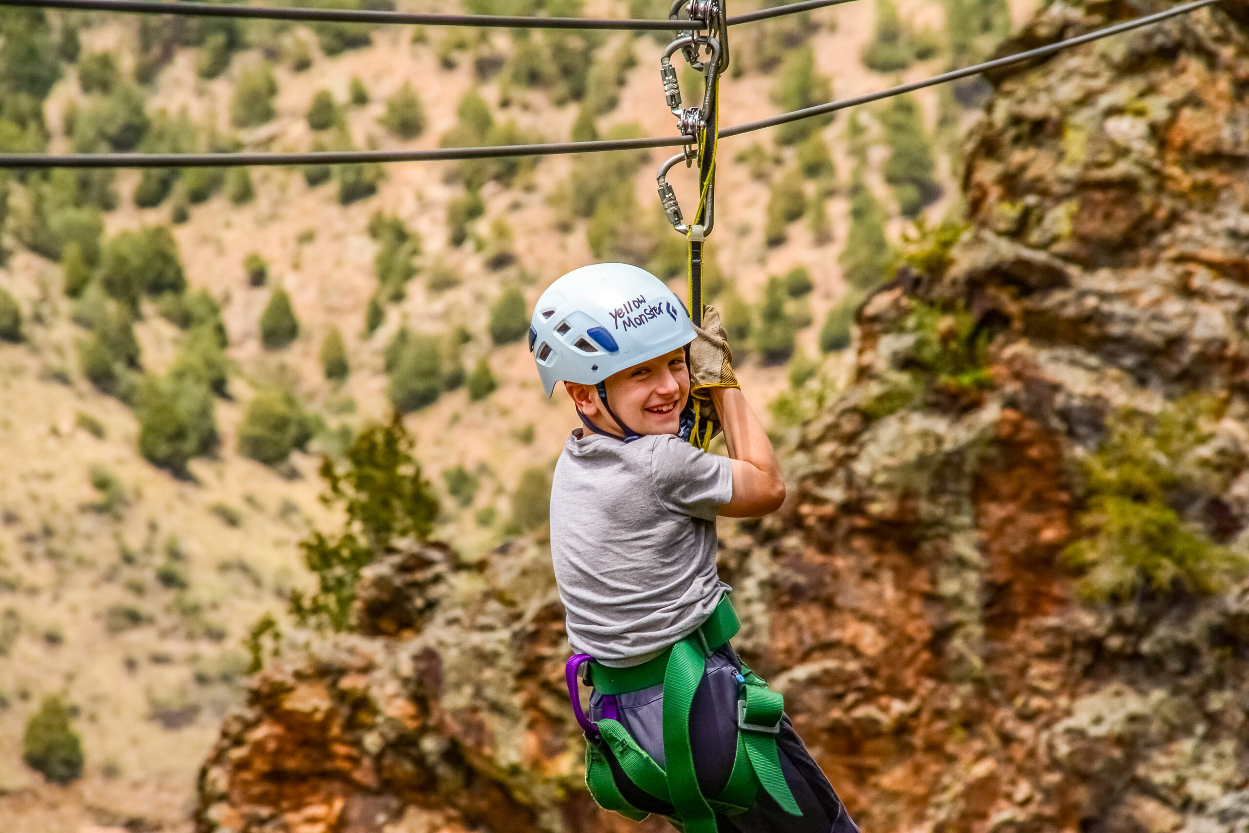 Boy zipline