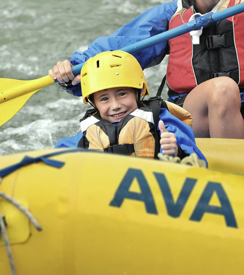 Family on an AVA rafting trip.