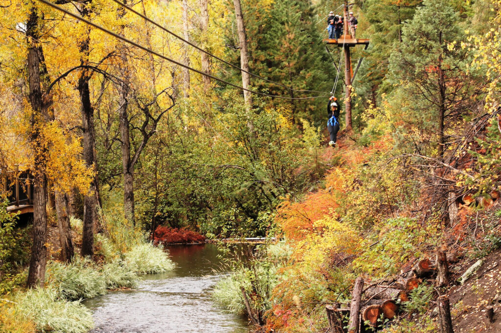 fall ziplining over chicago creek