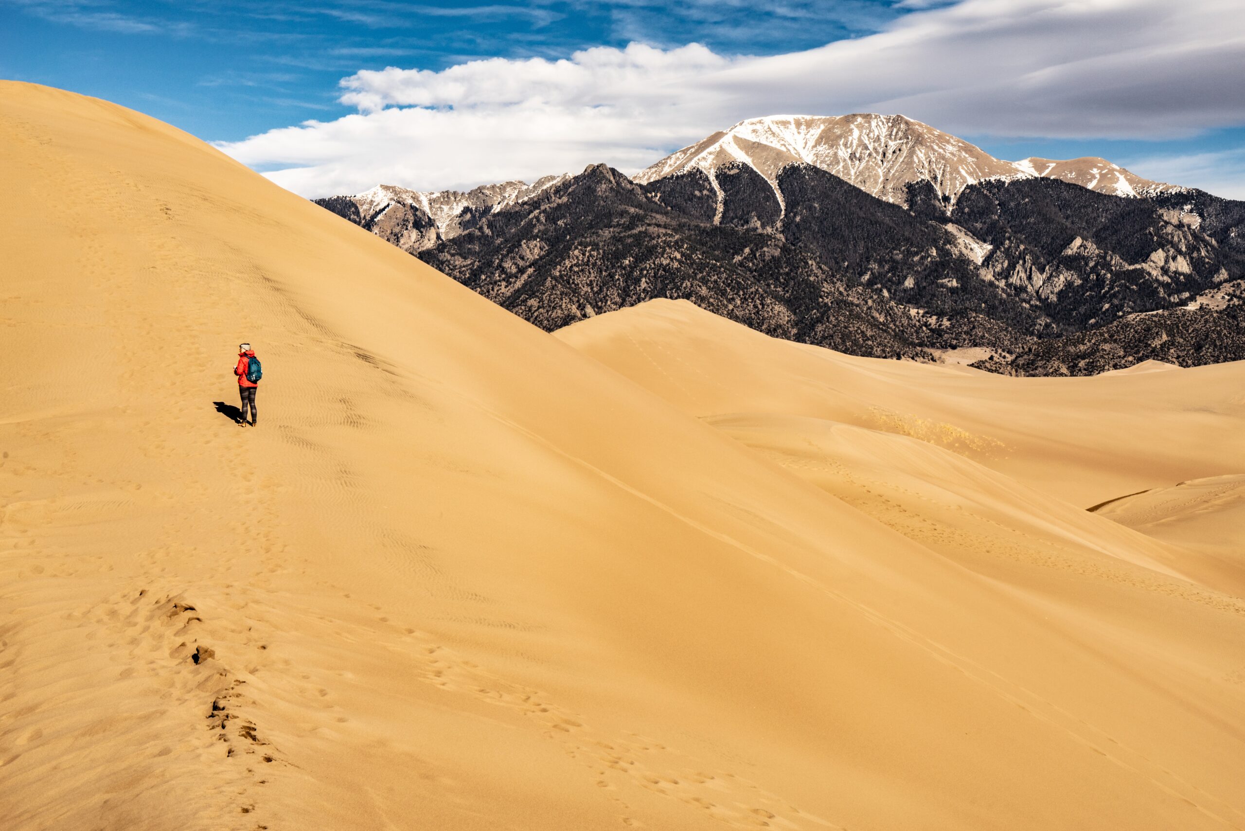 woman standing on dunes at Great Sand Dune National Park